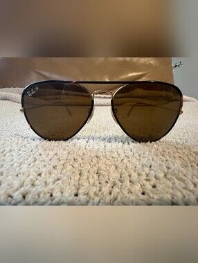 Ray-Ban Men's Aviator Sunglasses in Brown and Gold